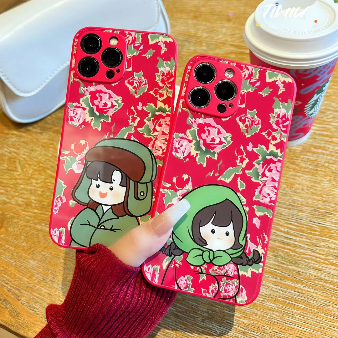 苹果/华为/荣耀/OPPO/VIVO 东北大棉袄金属漆钢化玻璃防刮手机壳
