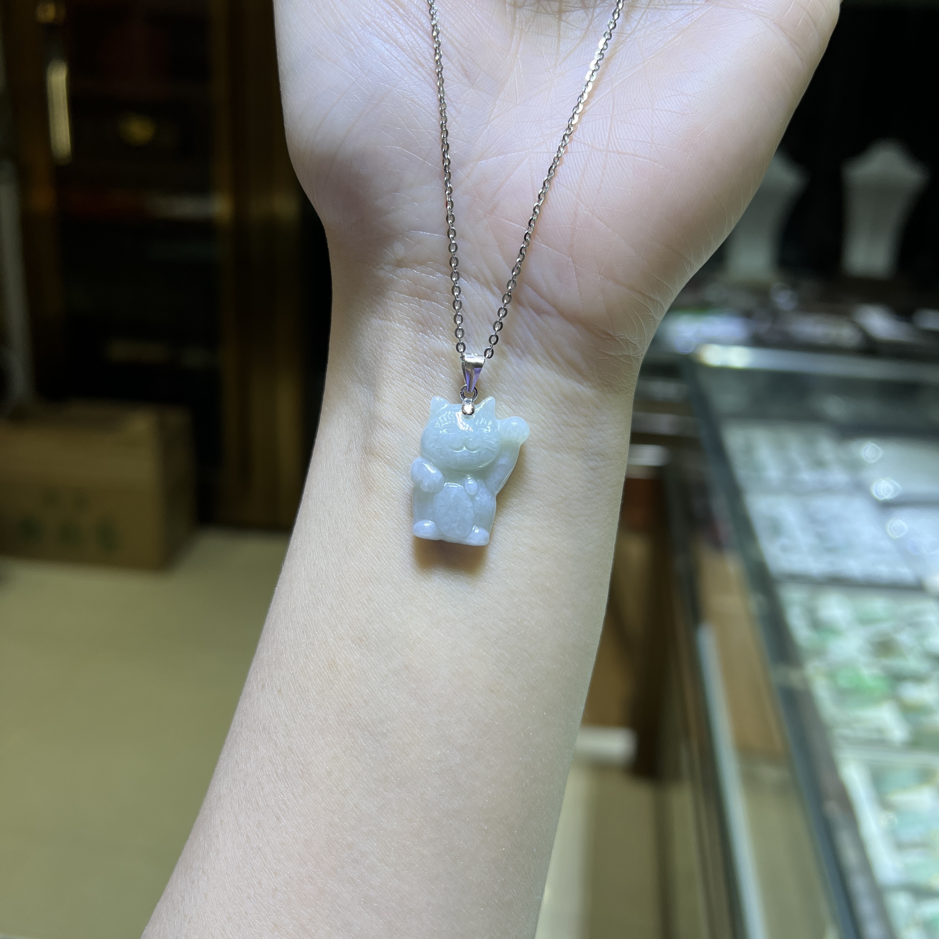 坠链均925银 旺莱 978 招财猫钰银吊坠项链 凤梨严选