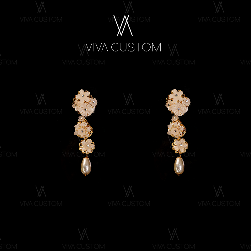 合金仿珍珠项链 （珠华旧梦系列）精致优雅珠珠冰花耳拍