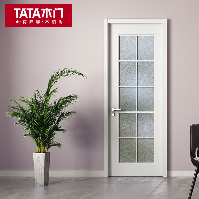 TATA木门定制厨卫门玻璃门简约爆款室内门时尚卫生间油漆门BL002