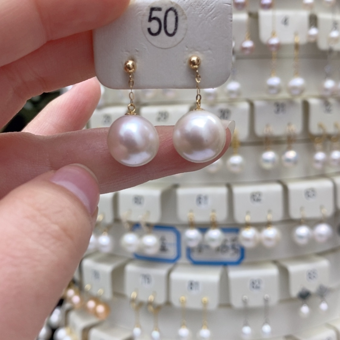 【闪购商品】淡水珍珠耳饰18K金镶嵌
