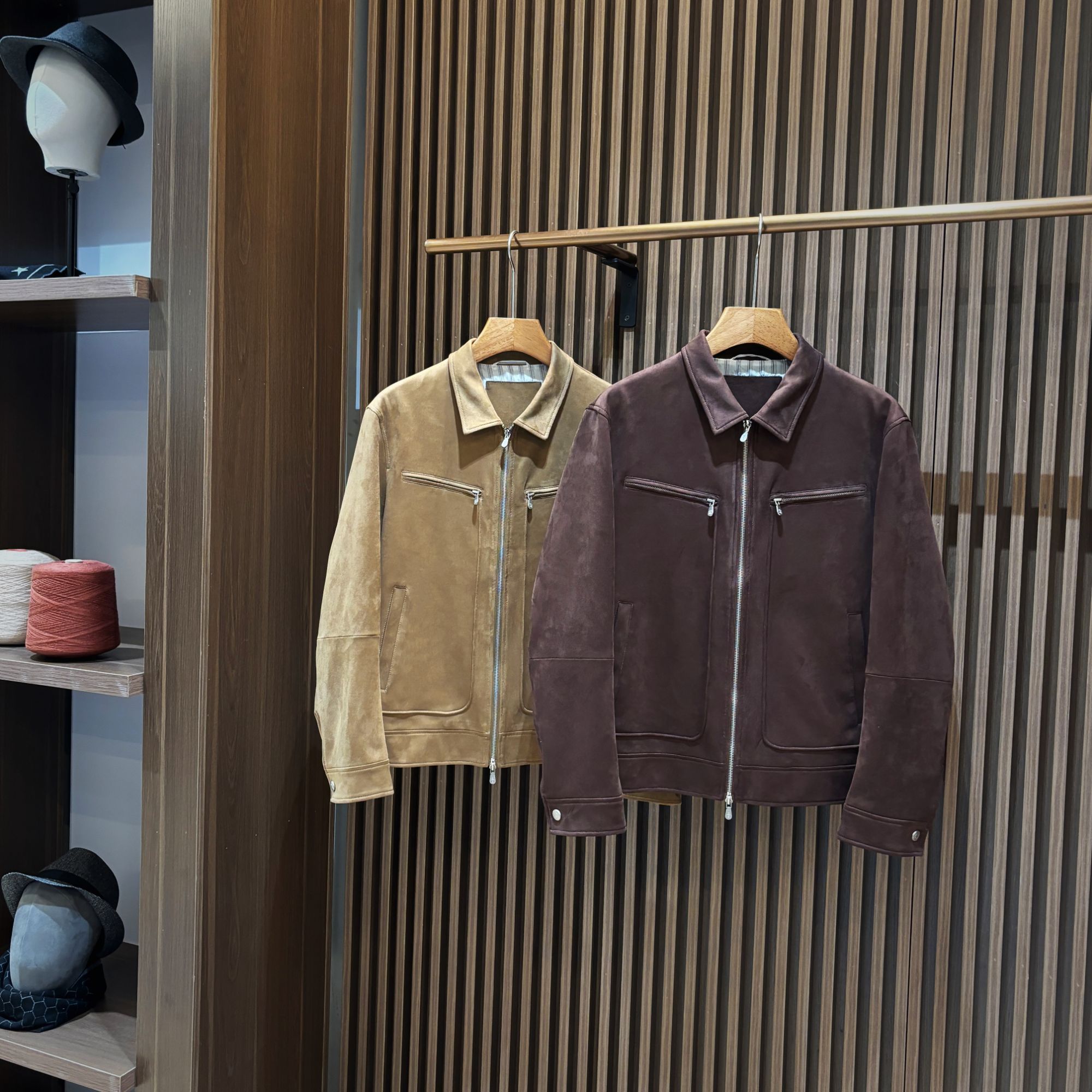 【J739-H】 2024新款 秋冬款简约猎装版翻毛皮夹克