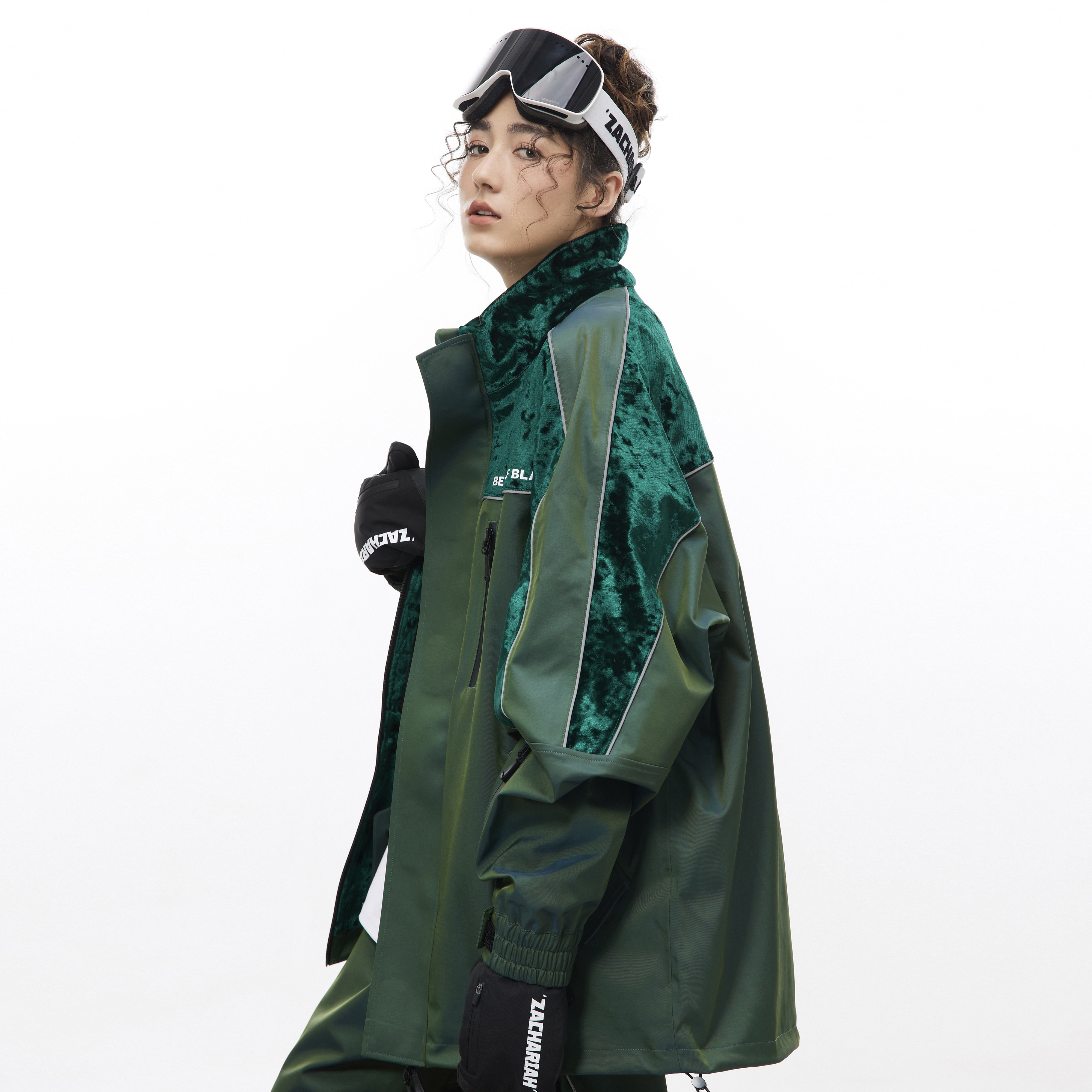 ZACHARIAH【森林绿】反光拼色Z-Tex3LPro滑雪服女套装单板滑雪衣