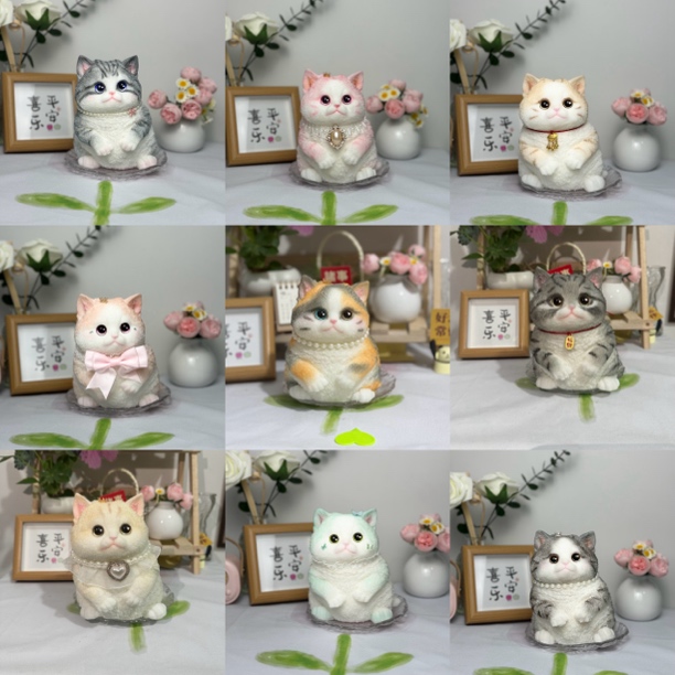 仿真猫咪捏捏乐手绘猫咪巨无霸胖猫解压玩具DIY解压猫咪捏捏乐