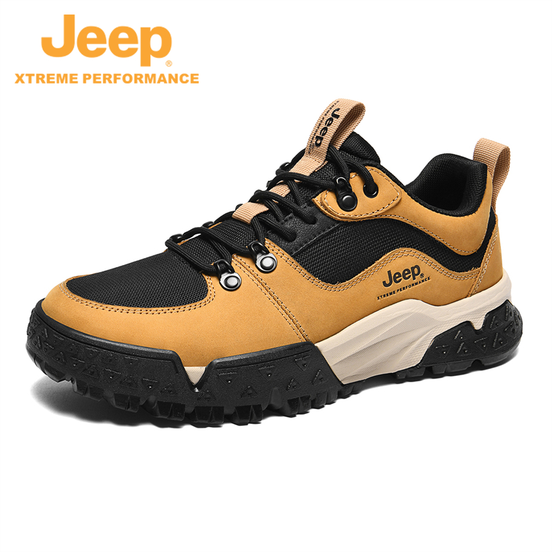 JEEP/吉普秋季新款休闲鞋男鞋户外防滑耐磨运动鞋增高厚底登山鞋 