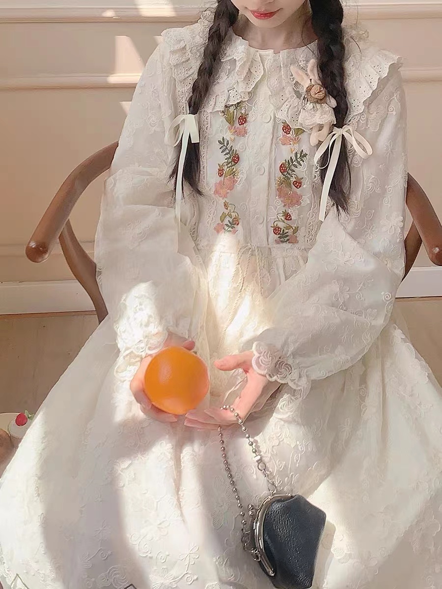 【冰冰01-100预售】长裙碎花春季连衣裙甜美裙子女装收法式长款印花