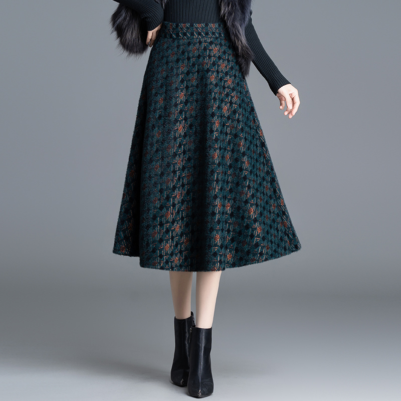 秋冬显瘦A字百褶半身裙高腰裙子半裙女款百搭裙中长裙秋冬季