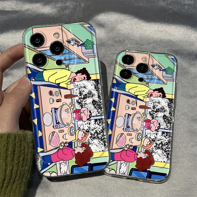 小新一家吃火锅iPhone15苹果oppo华为13小米vivo荣耀14手机壳软套