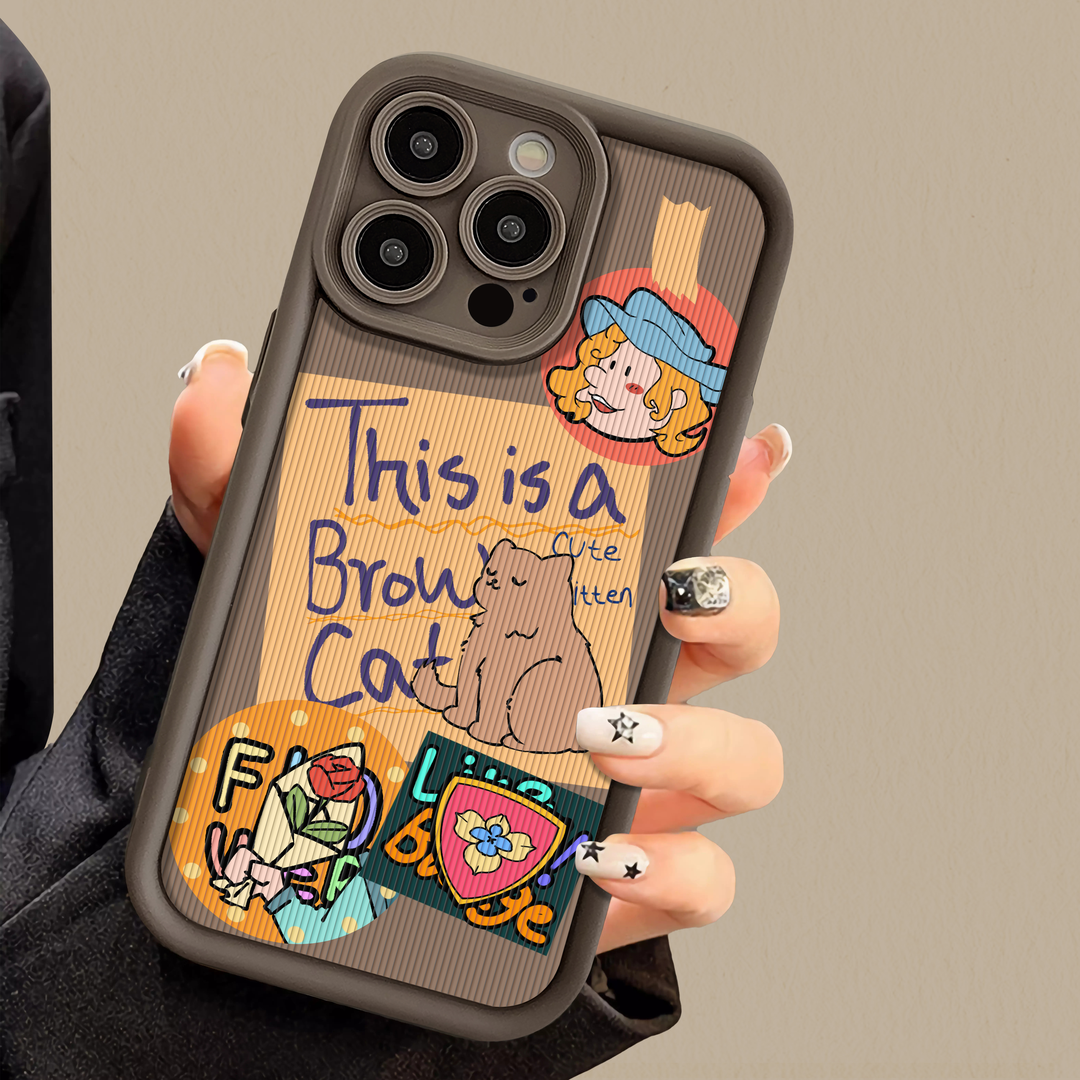 拼贴小猫适用苹果14promax/13Pro/12创意iPhone11手机壳15Pro小众