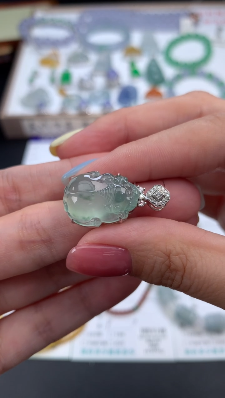 【闪购商品】定制翡翠18K金镶嵌模式推广期48小时鉴赏期