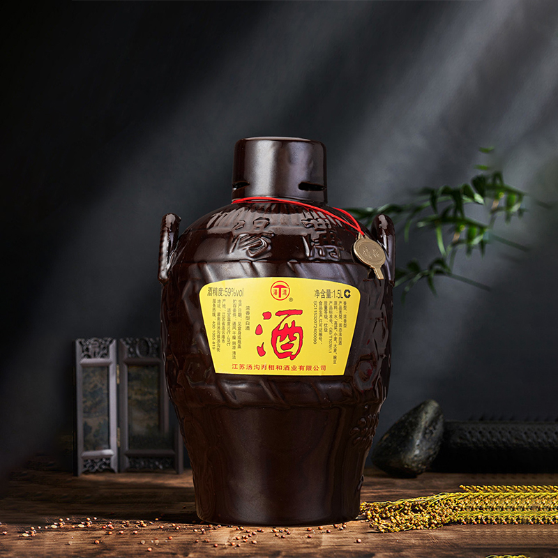 汤沟百年老窖酒 两相和出品 1.5升 纯粮优级 陶坛装 59度1.5L