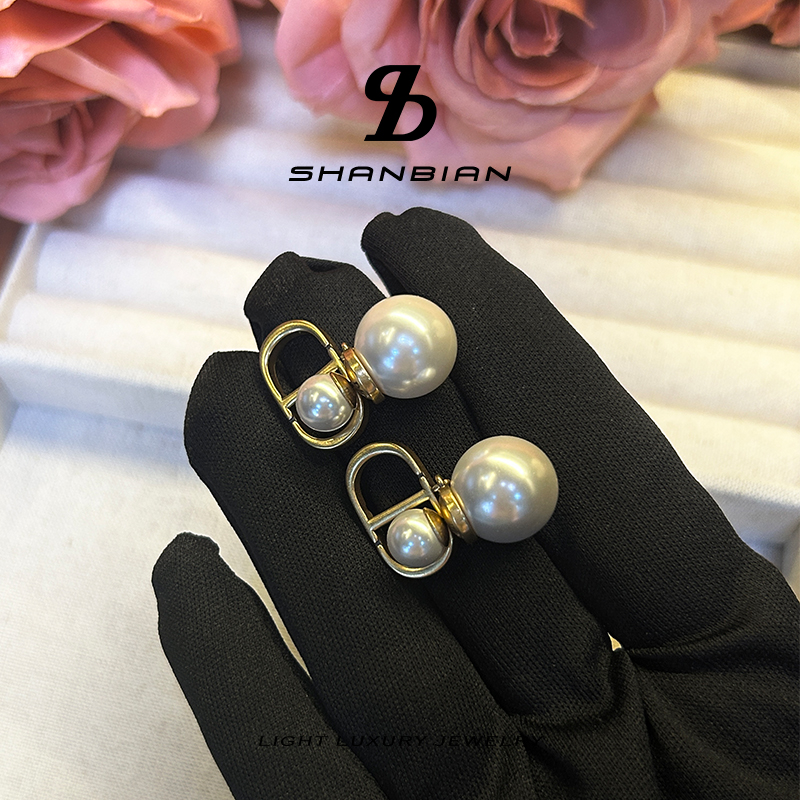 合金耳饰 【V金版本】精工CNC 经典字母耳环1248