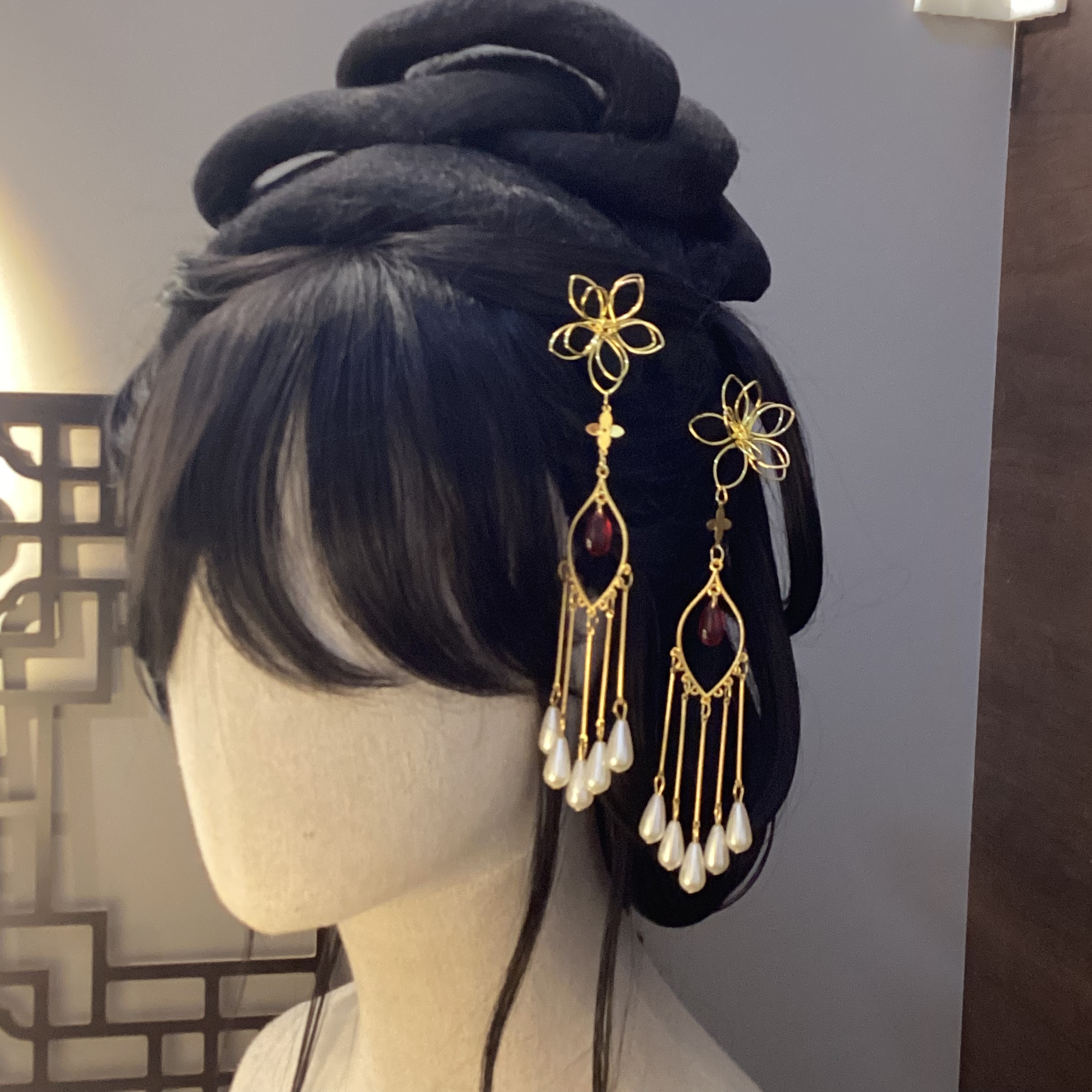 金色【栀子花】流苏古风汉服配饰