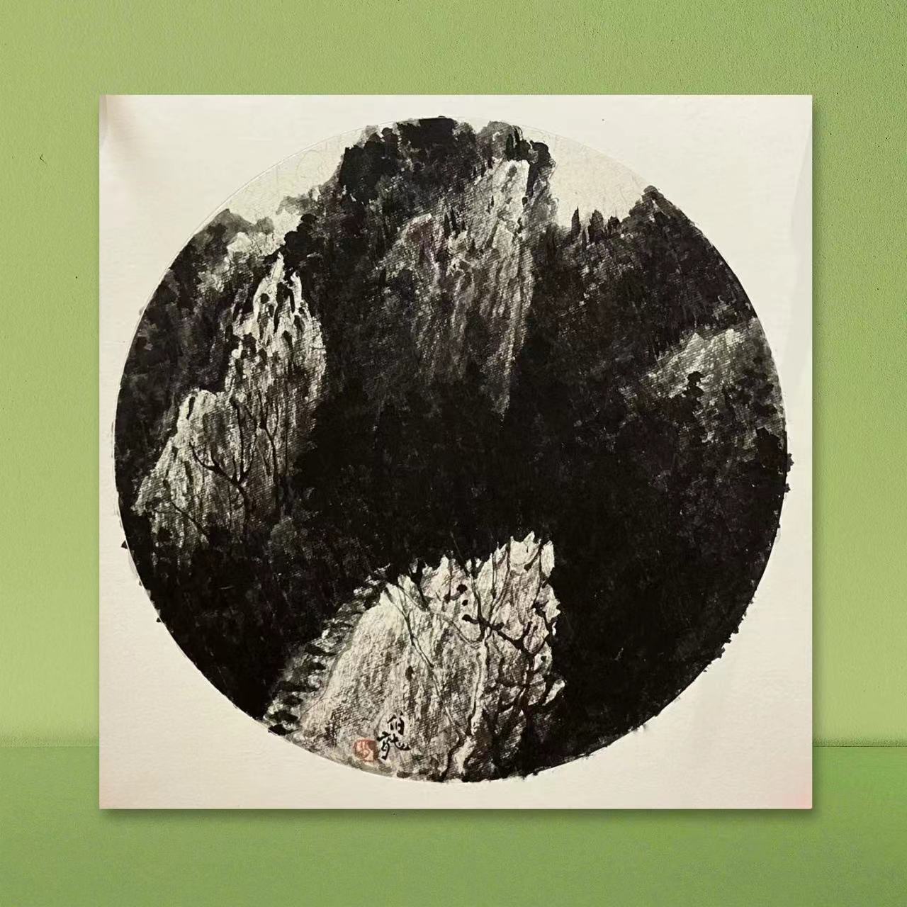 《纯水墨山水》手绘水墨国画一尺客厅餐厅书房茶室走廊挂画文玩探宝