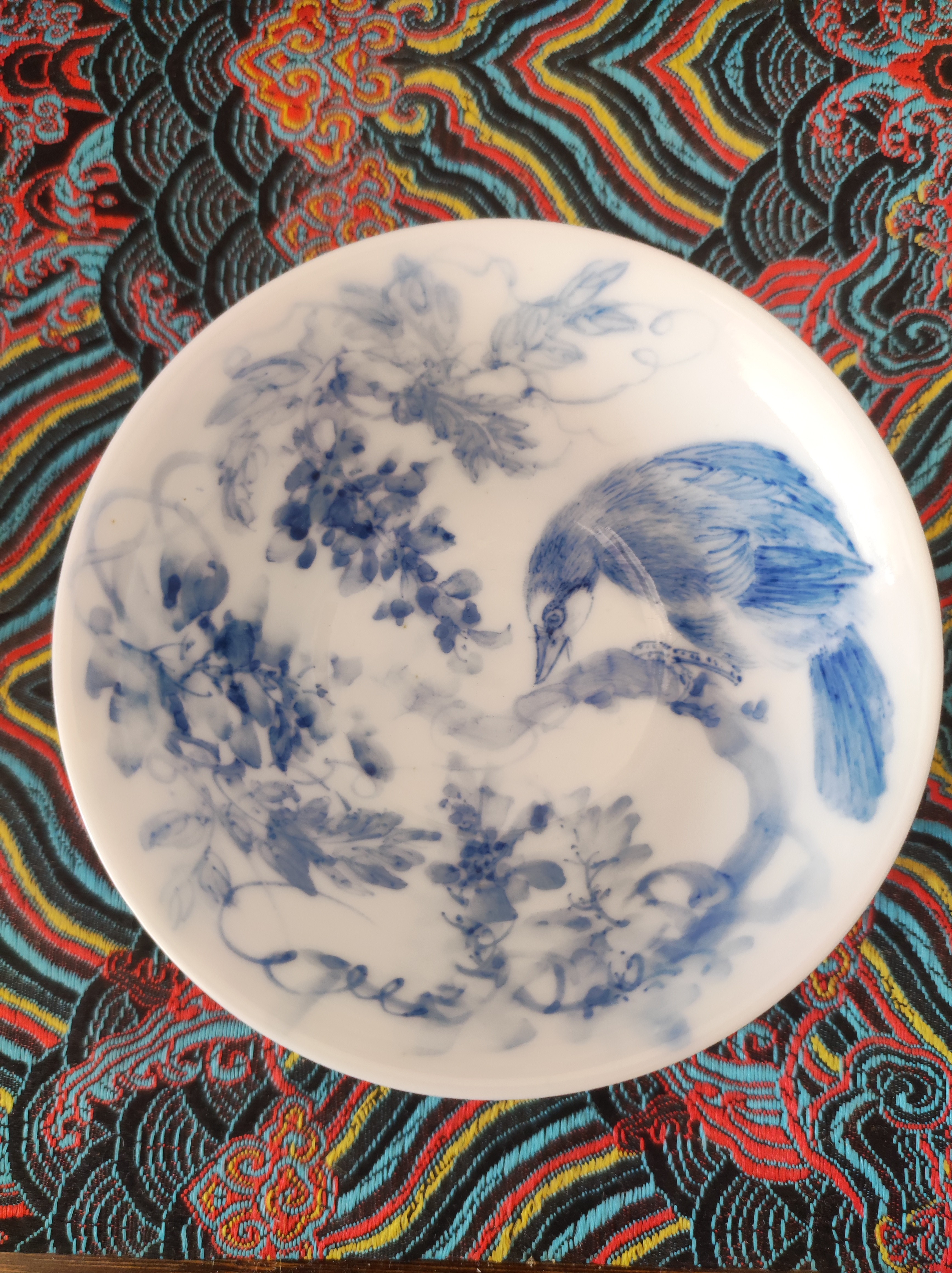 玉泥80毫升微瑕（有矿点料点）撇口杯（陶瓷满绘花鸟）手工主人杯手绘