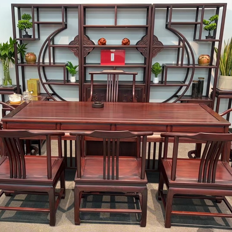 东非红木酸枝简约大气干泡（湿泡）茶台整套客厅别墅办公室喝茶桌