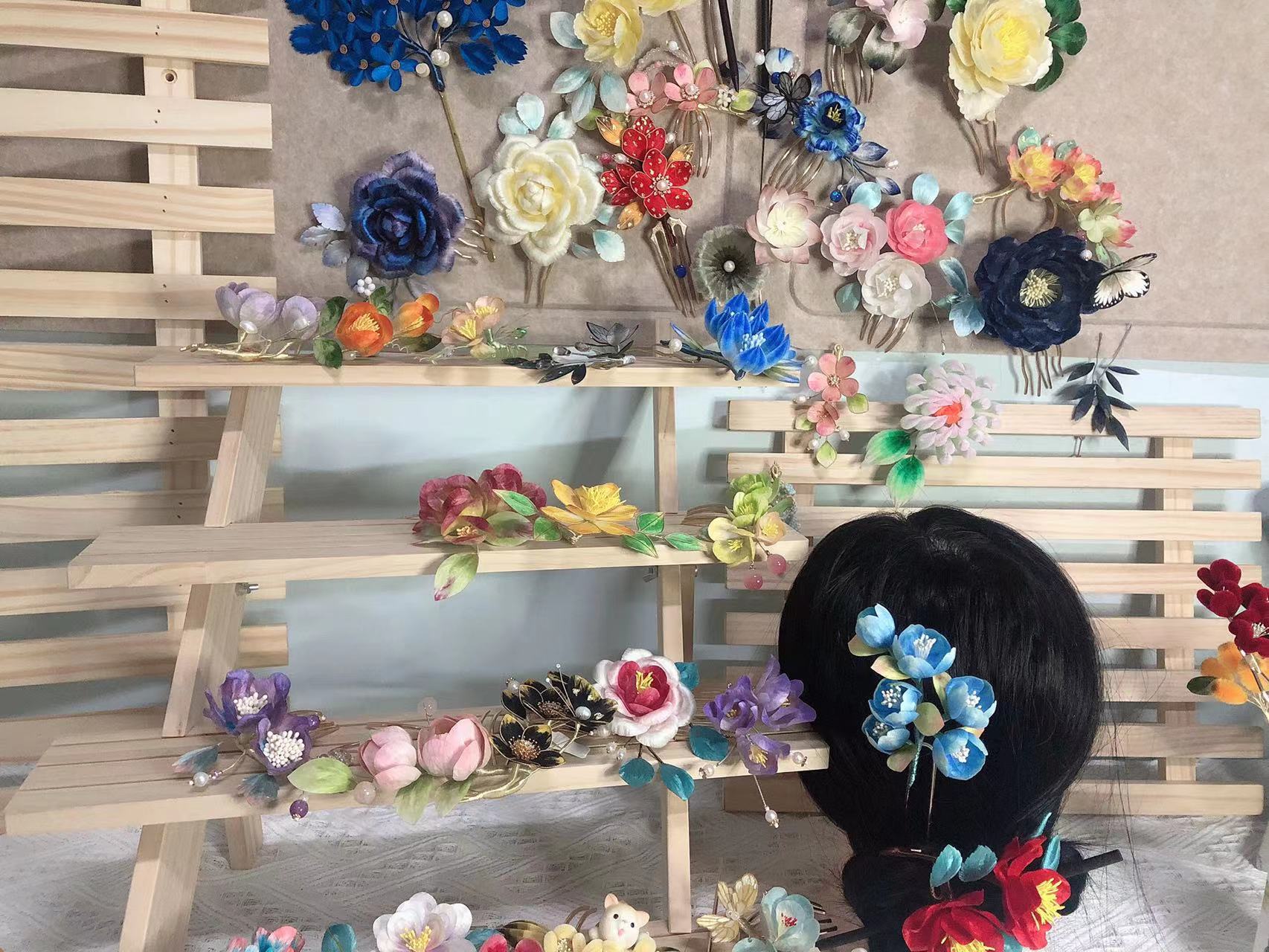 孤品绒花发簪发饰流苏