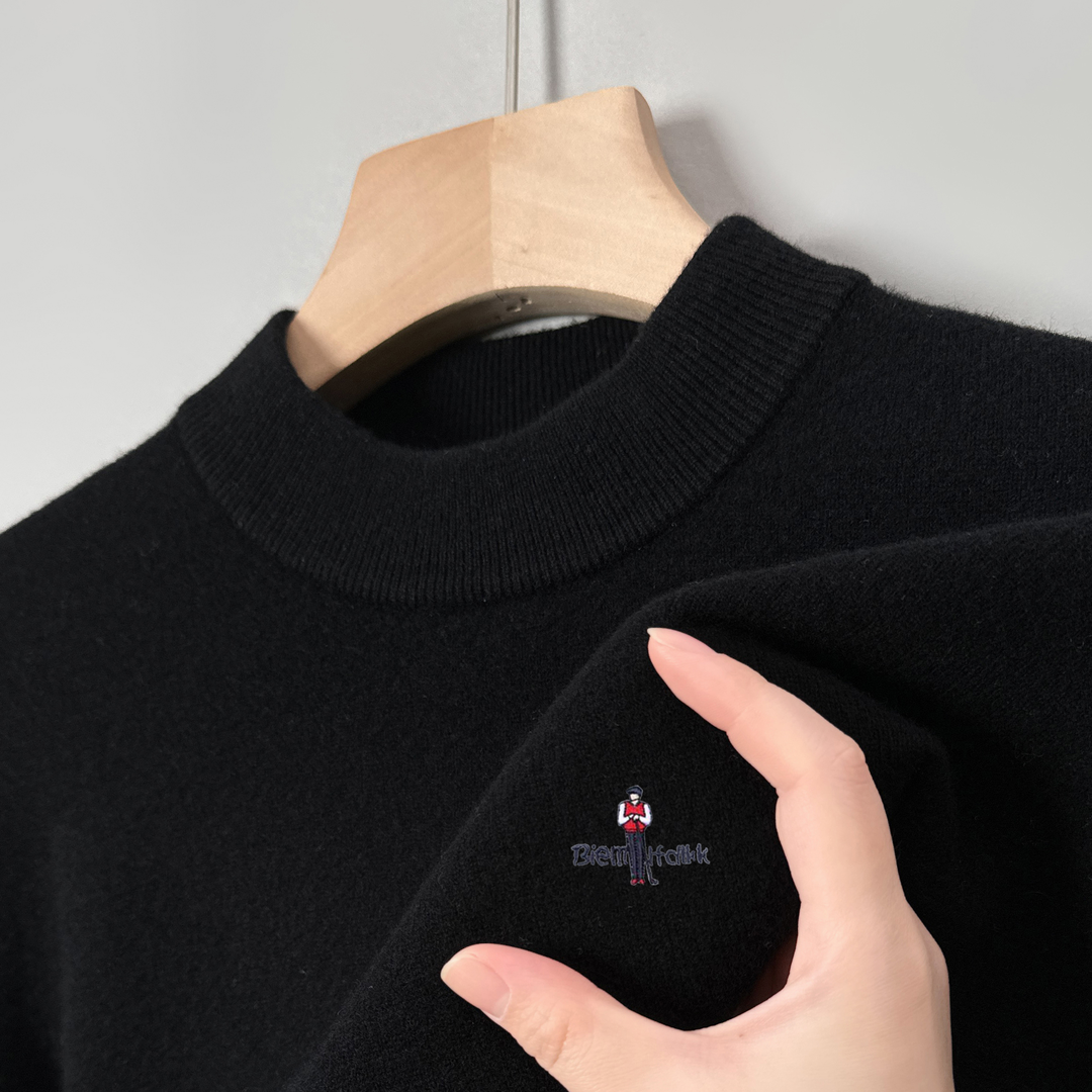 【轻奢定制 100％纯羊绒】男士秋冬款加厚半高领 保暖大码纯羊绒衫