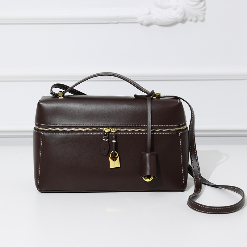 THE VEVER 张大奕静奢老钱饭盒包 设计感牛皮斜挎手提包