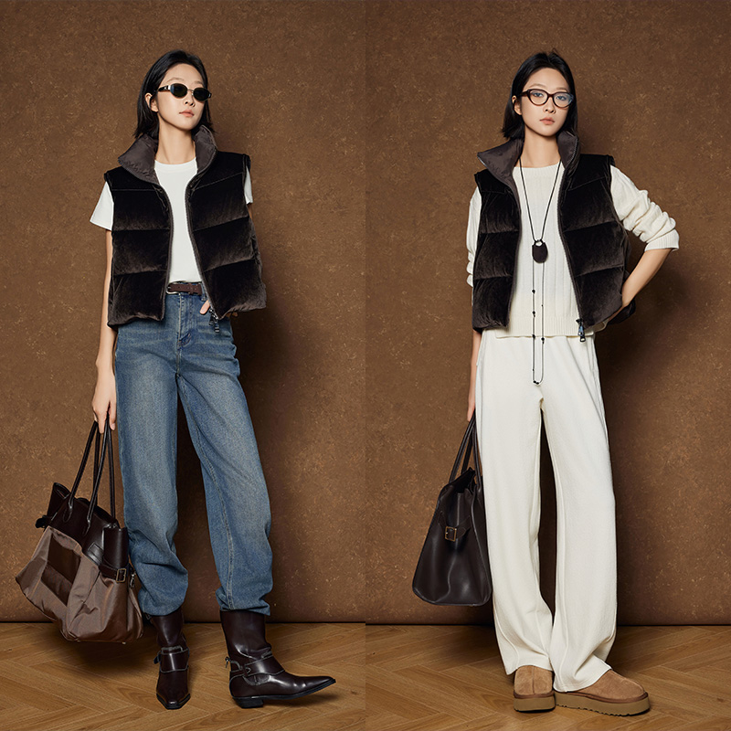 美洋MEIYANG 生咖鹅绒马甲 50+低调华丽