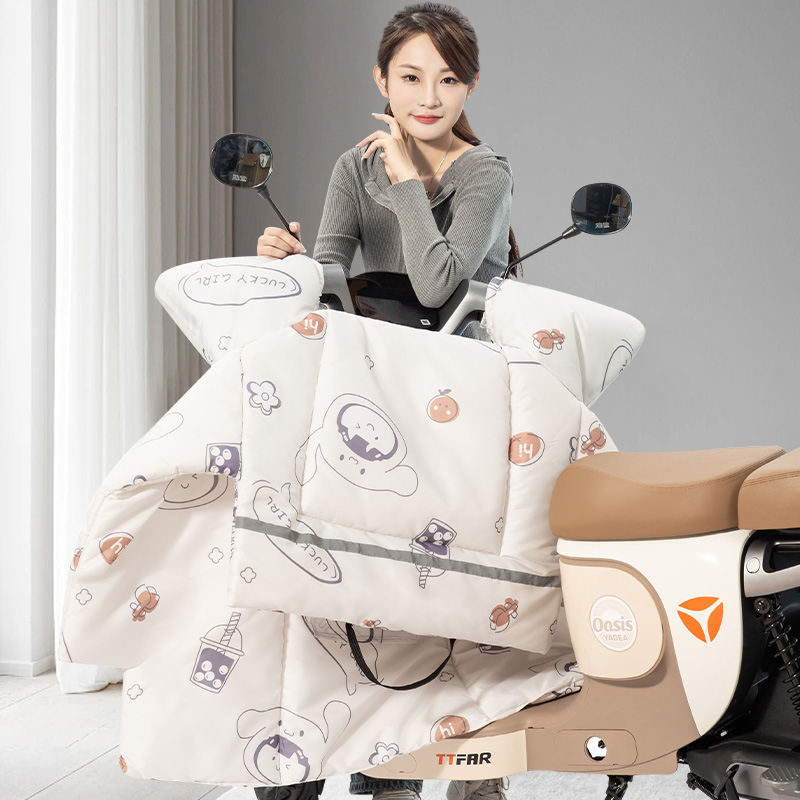 电动车挡风被双面防水冬季防风罩护肩脖加绒加厚摩托电车保暖防寒