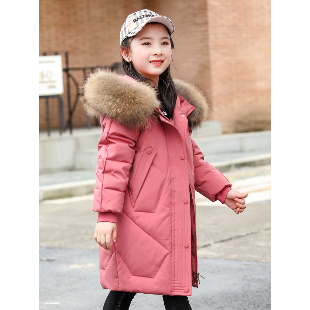 巴拉巴拉2023新款儿童羽绒服女童中长款中大童洋气加厚冬季外套童