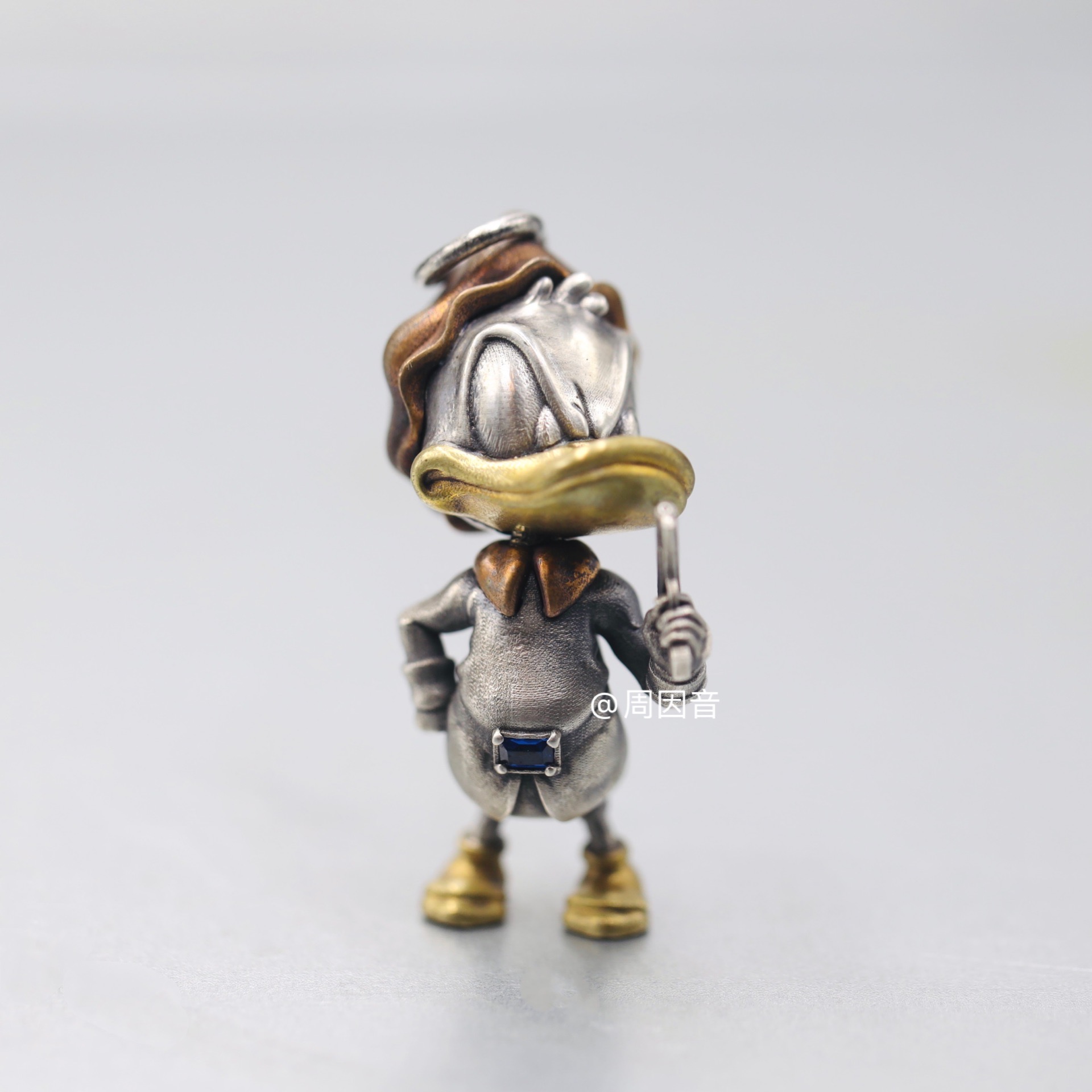 坠链均925银 唐老鸭吊坠项链卡通可爱鸭鸭男女七夕礼物情侣镶嵌