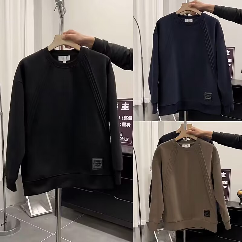 【小扬直播推荐】冬季新款重磅加绒加厚水洗磨毛男休闲卫衣潮牌设计