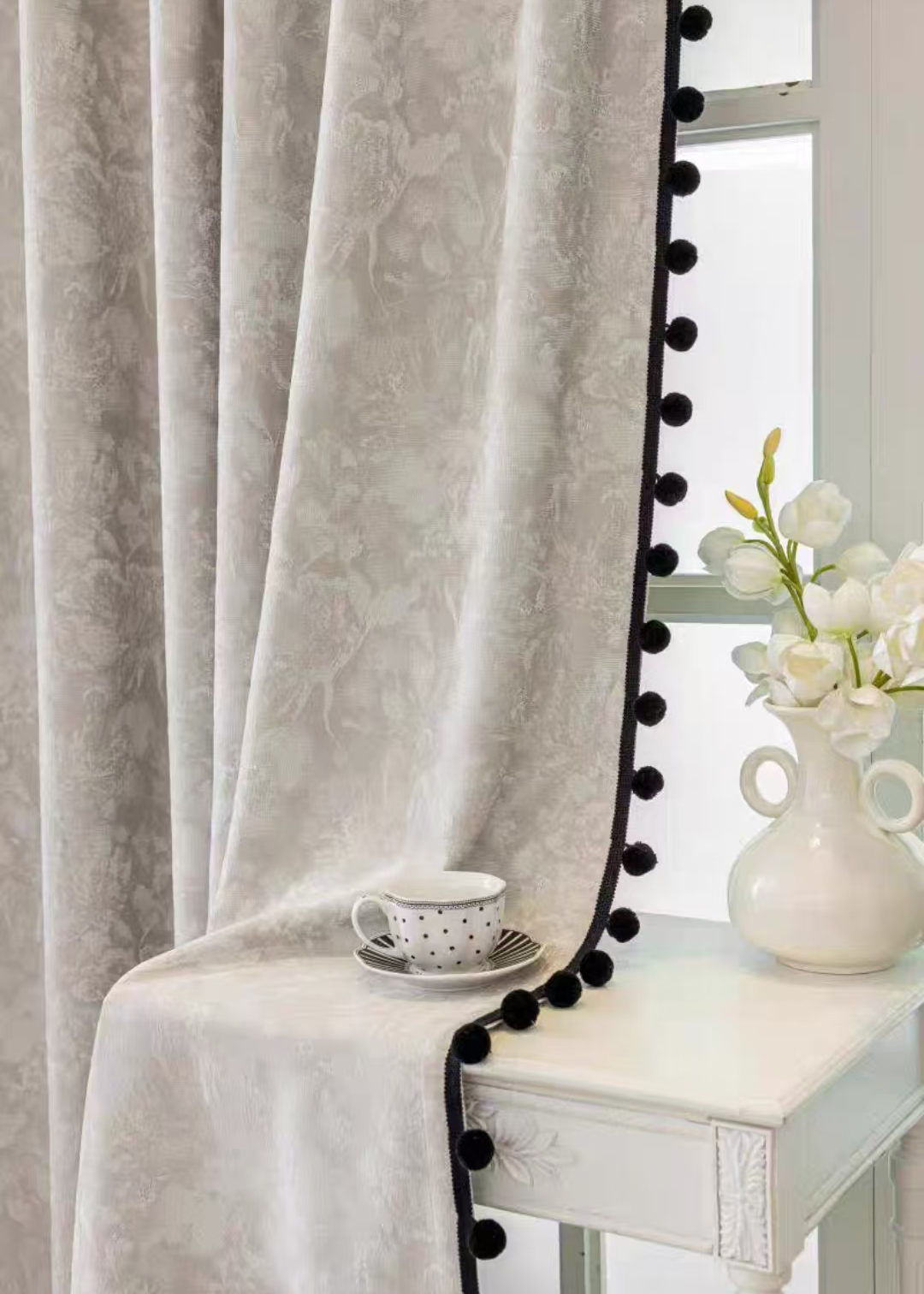 新款唐顿庄园法式复古雪尼尔提花窗帘定制遮光客厅卧室书房中古风