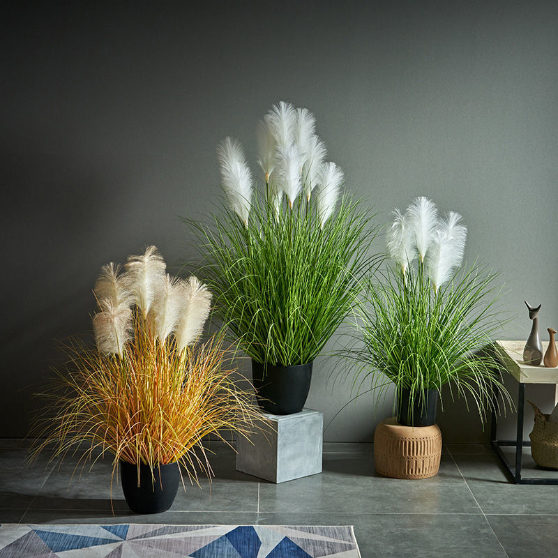 北欧仿真芦苇草网红塑料电视柜大束落地摆件室内装饰花假狗尾巴草