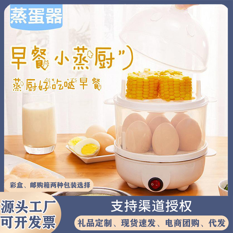 蒸蛋器多功能家用双层早餐机小型防干烧蒸锅自动断电迷你煮蛋锅