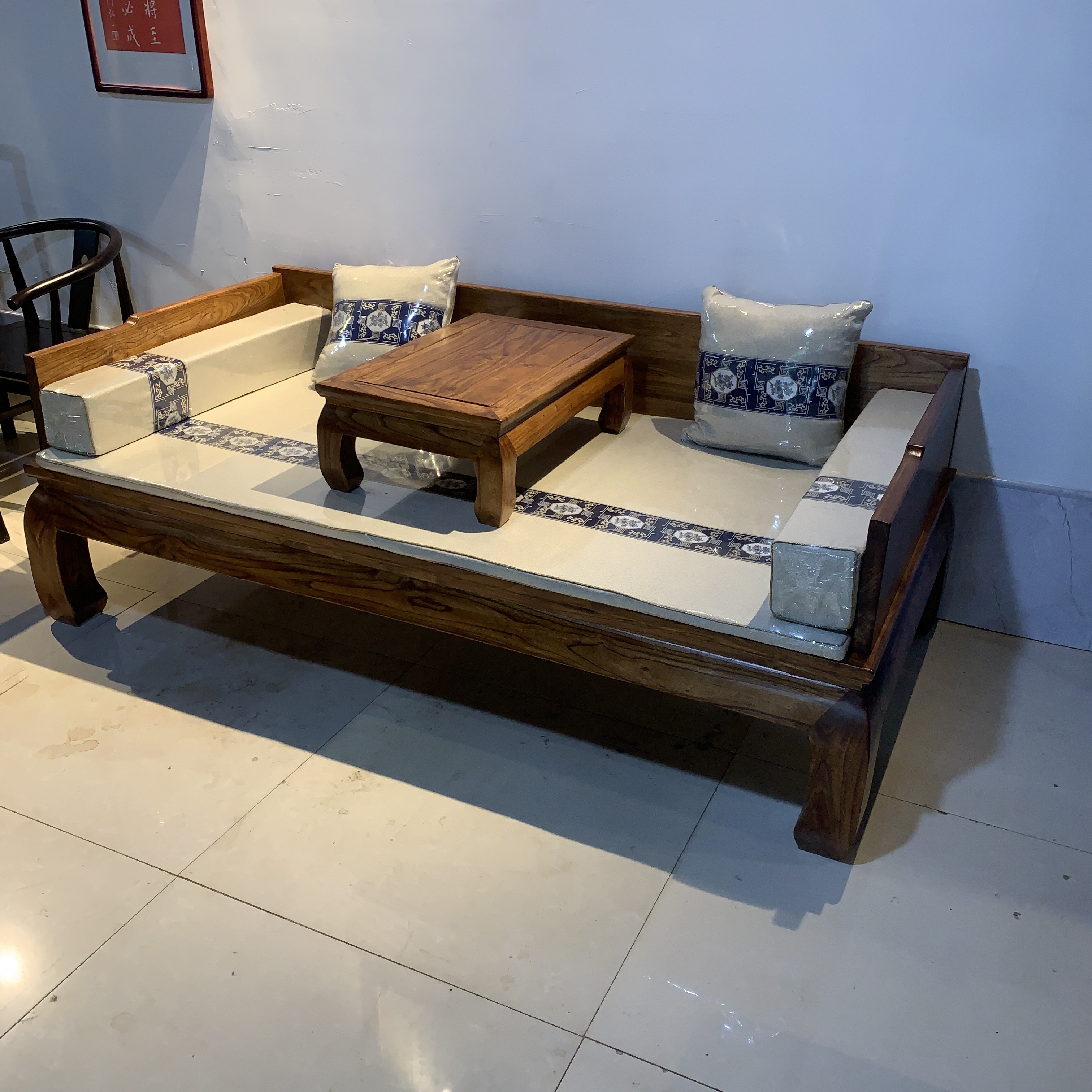 老榆木罗汉床实木新中式家用客厅200长100宽