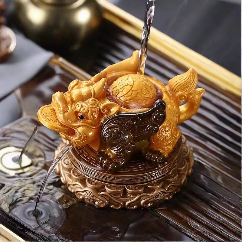 高温变色时来运转创意貔貅高档茶宠摆件茶从宠趣玩功夫茶具配件