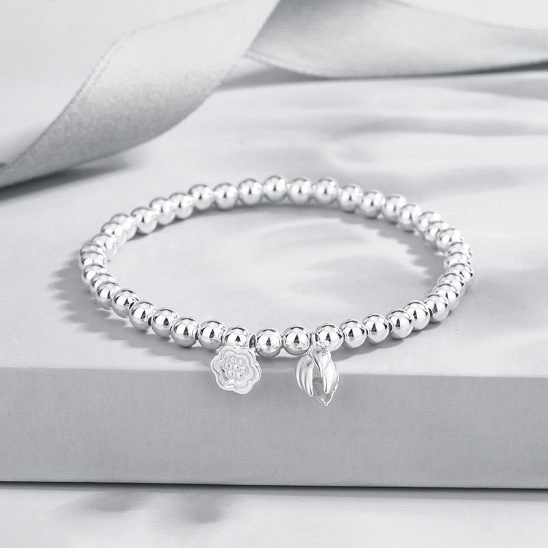 足银手链 【17克】两世欢 莲花花苞手链时尚高级感百搭个性简约清新