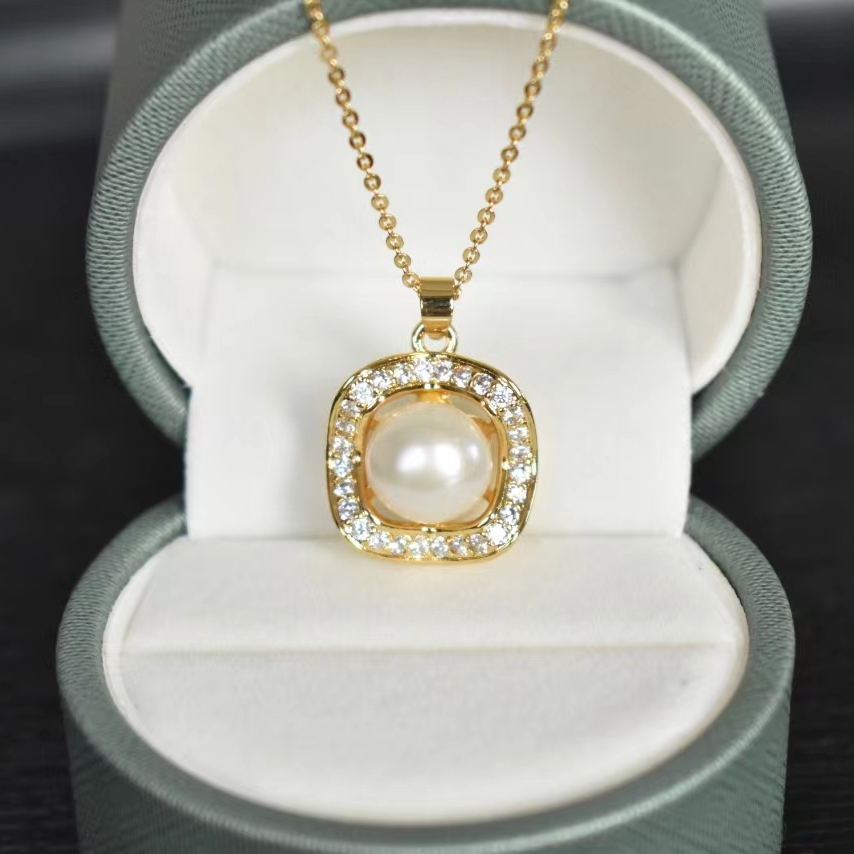 Gloire/古名【七七】 淡水无核珍珠吊坠 合金10-12mm GM5g         