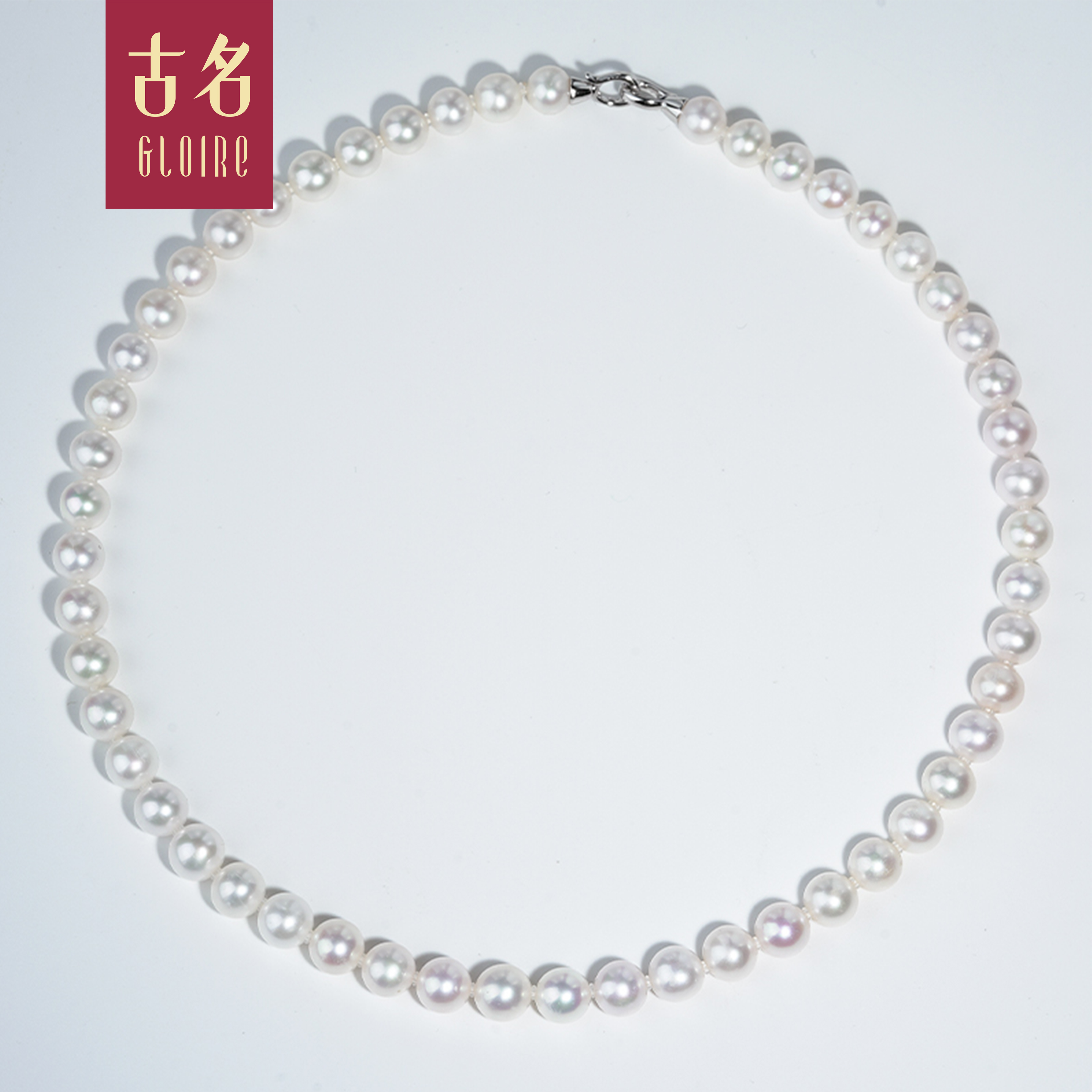 Gloire/古名【七七】黑标极强光无核淡水珍珠珠链8-9mm-Z1329