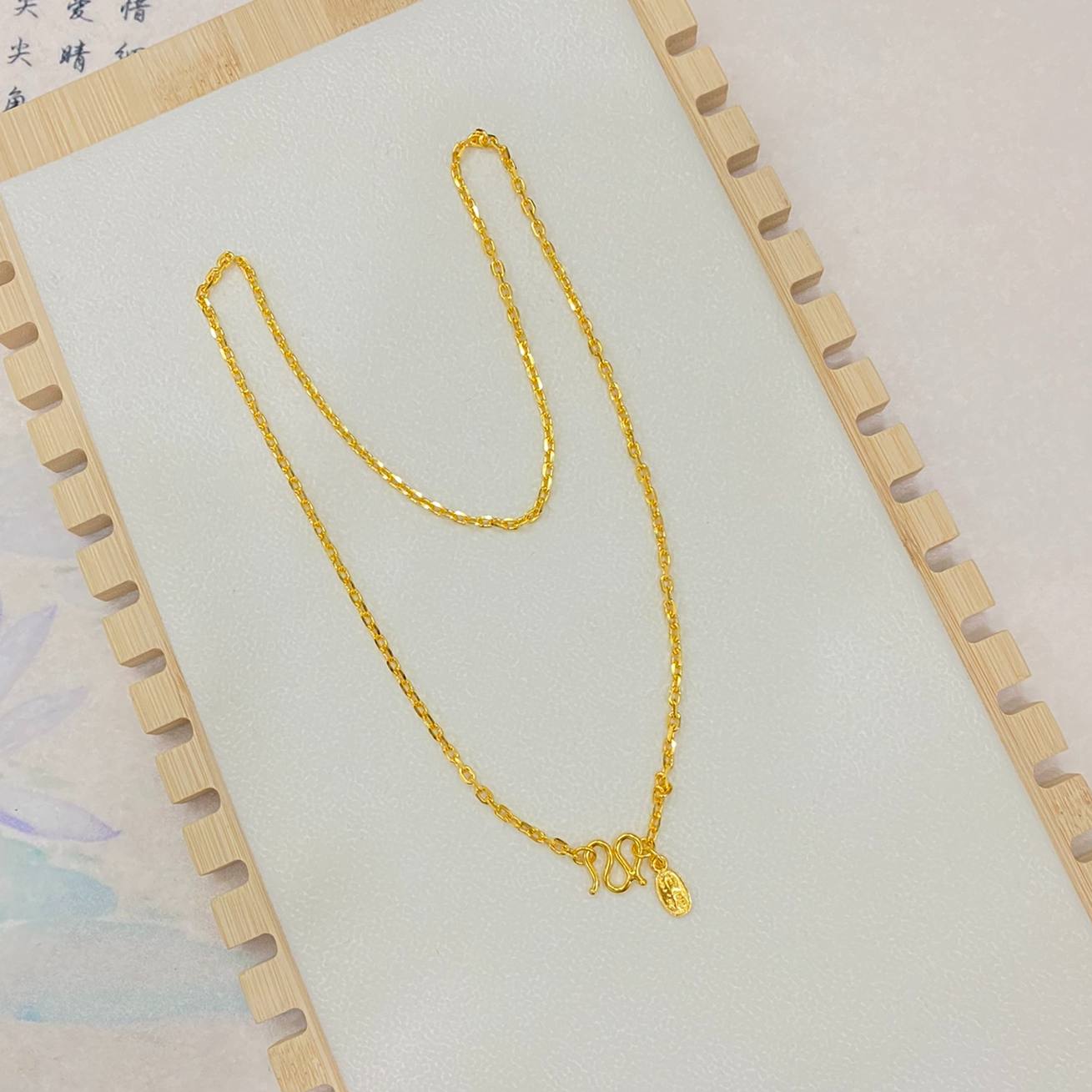 合金项链 纳福项链小 纳福好运 气质百搭潮流足银