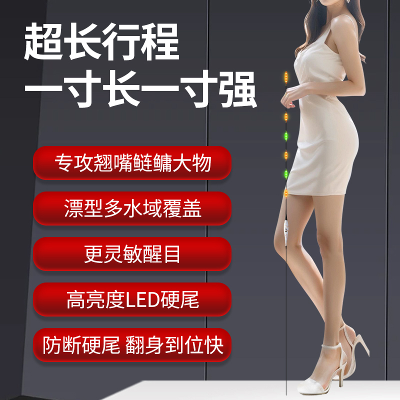 LED超长行程专攻翘嘴鲢鱅大物电子夜光漂加长变色大物漂浮漂鱼漂
