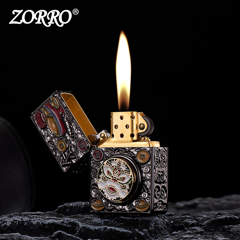 ZORRO吉祥如意盔甲铜壳煤油【需自配油】防风打火机