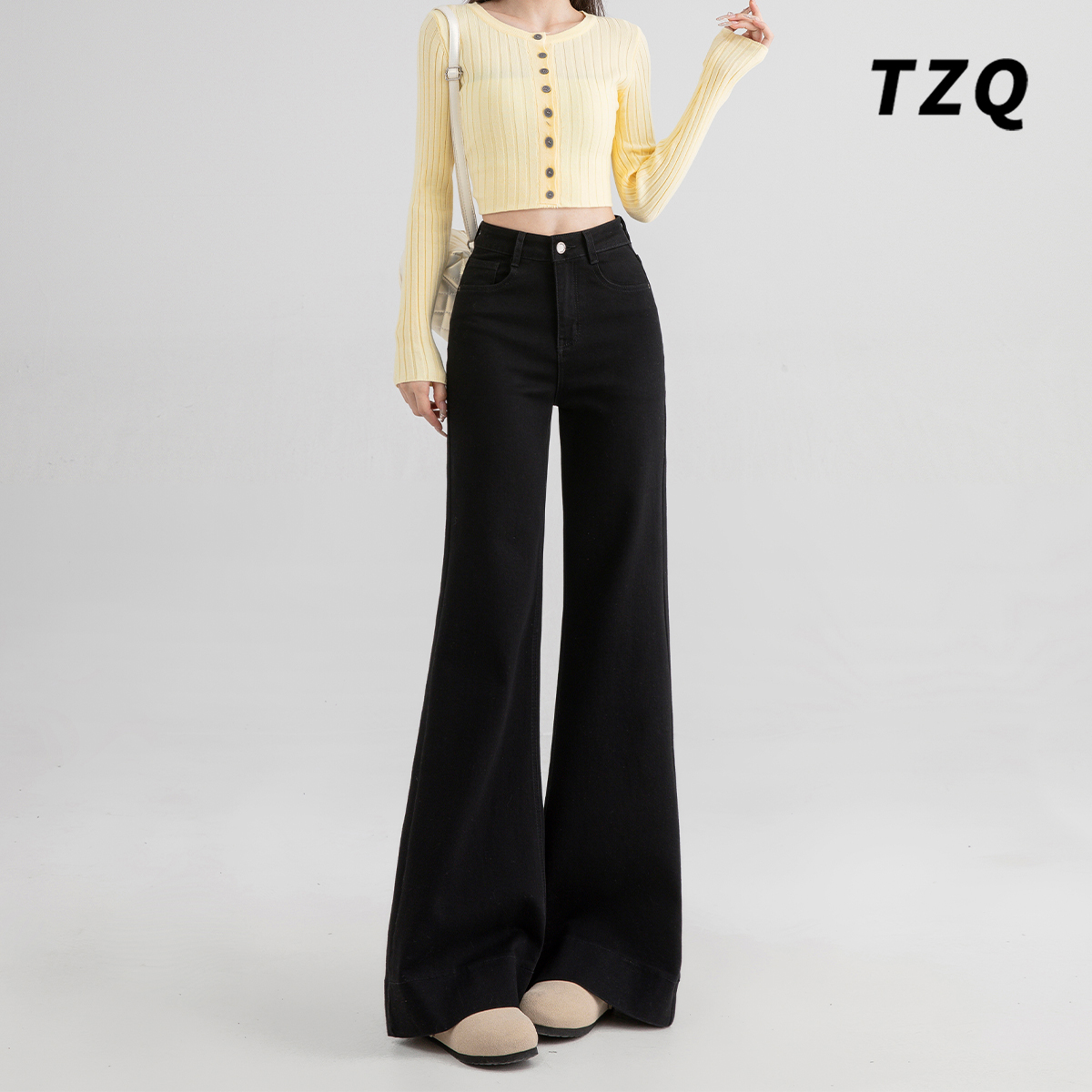 不贴腿微喇牛仔女爆款2025年新款2025年流行网红女裤TZQ110811