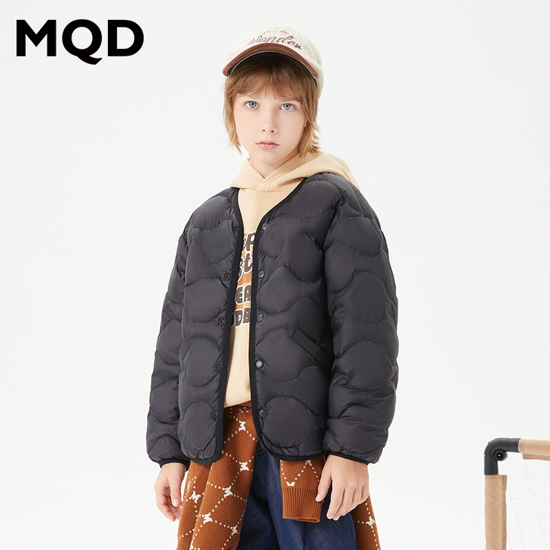 MQD【鹅绒系列】 鹅绒童装羽绒服保暖秋冬圆领儿童时尚薄款中大童