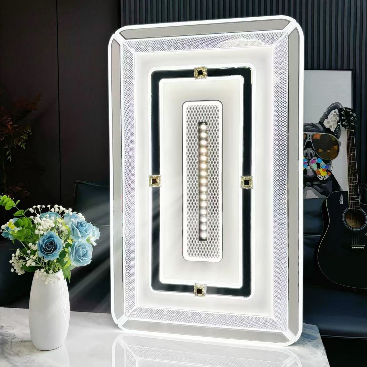 2919智能语音客厅灯LED长方形灯现代简约大气大厅灯超薄吸顶灯