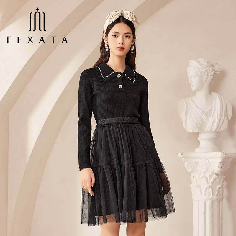 【达人专属】FEXATA斐格思蓬松裙套装裙针织连衣裙两件套