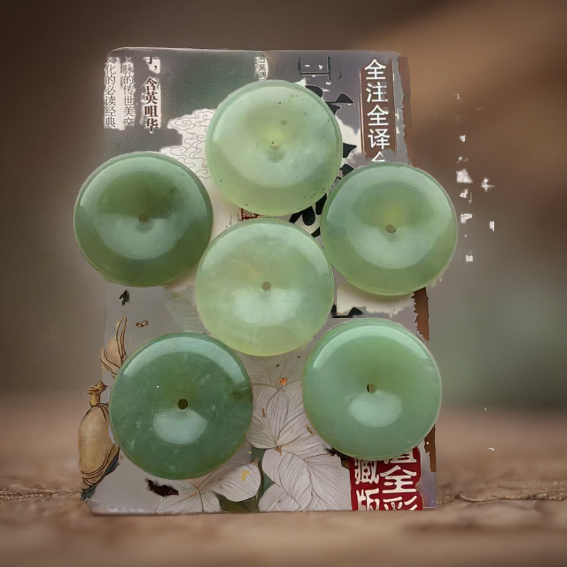 天然岫玉平安扣车挂手把件