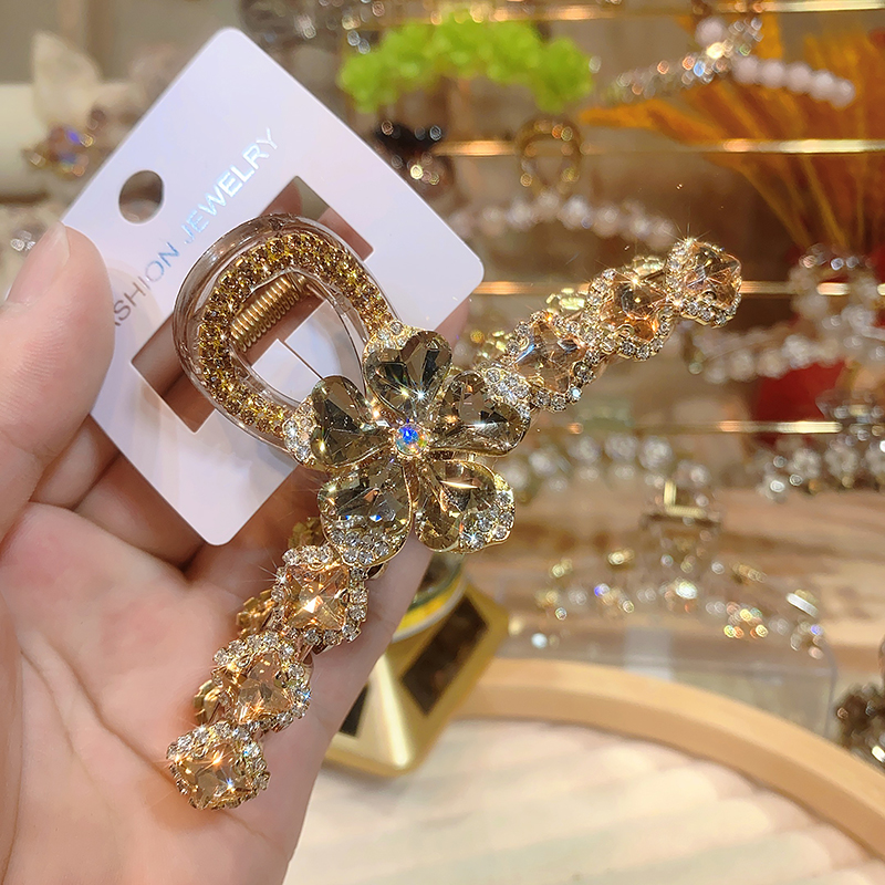 11厘米香槟色中号鲨鱼夹气质轻奢重工韩版优雅时尚抓夹