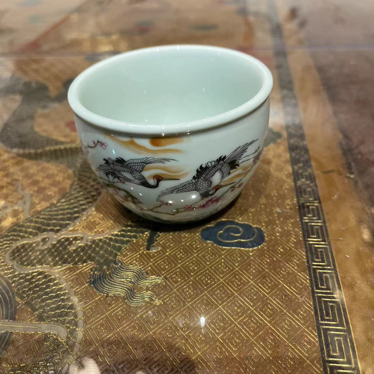 100备用链接（所见即所得）不固定/一件 主人杯龙纹矾红蝶恋花