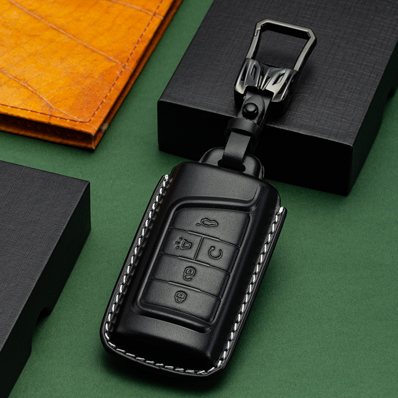 适用广汽传祺汽车钥匙保护套GS4/GS8/M6/M8/GA6挨安高端真皮包扣 