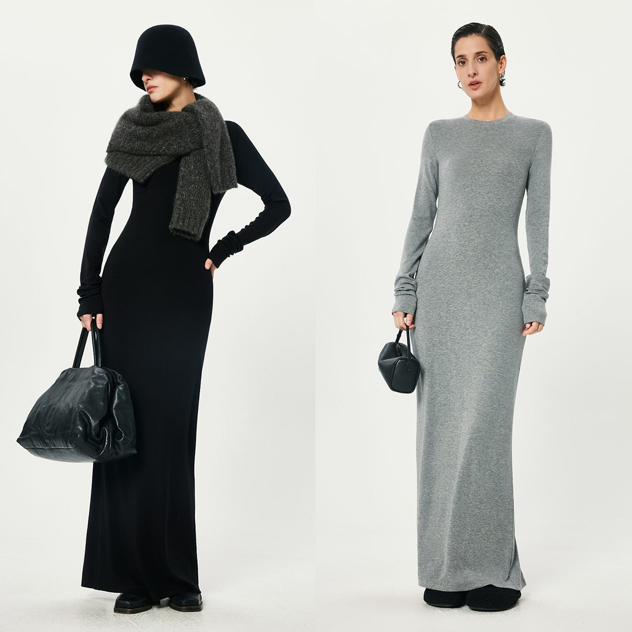 开间/私服强推B备 苣弹柔糯美丽奴羊M极简后开衩超长T恤连衣裙