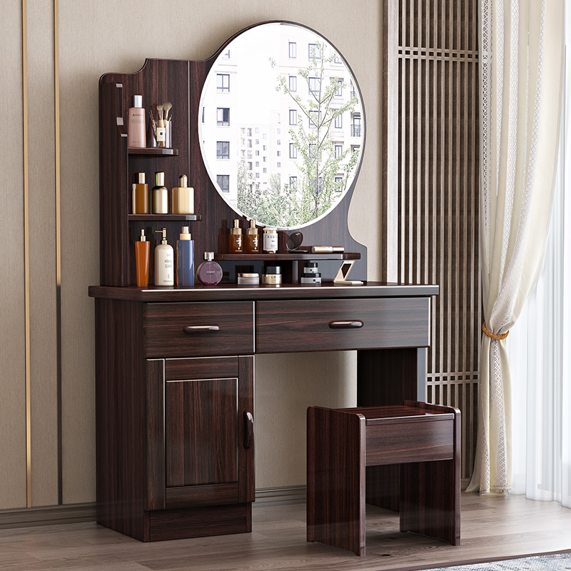 新中式紫金檀木梳妆台卧室家用简约收纳柜小户型全实木化妆台桌子