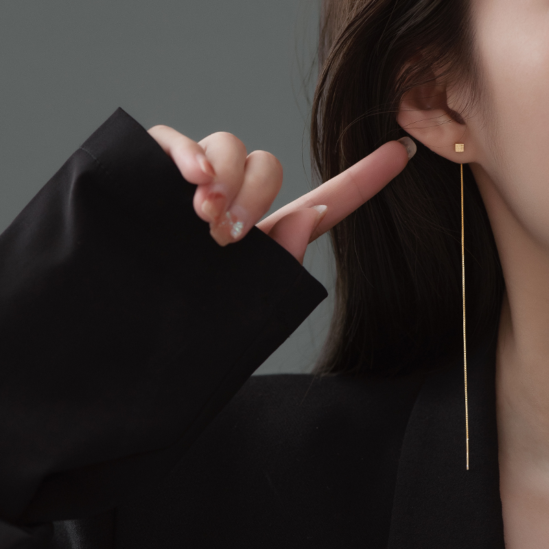 金美澳 铜合金耳饰 耳线耳坠2026年火爆款网红款高级感流苏长耳环商品图